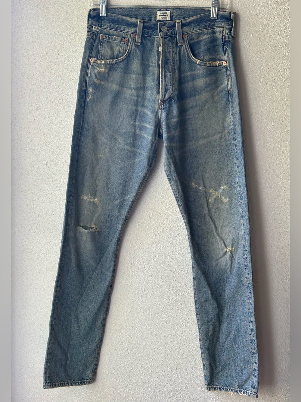 Citizens of Humanity Rowan Relaxed Slim Jeans Distressed Button Fly Size 29 Men